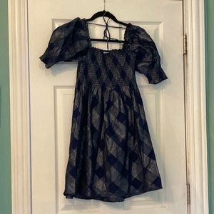 Hill House Athena Nap Dress in Navy Glitter Check